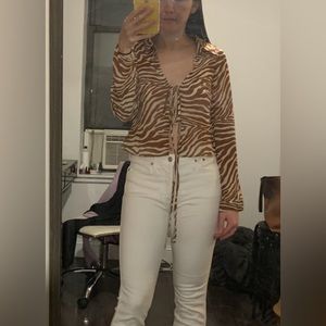 Sheer zebra print top